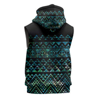 Maori Niho Taniwha Te Wheiao Sleeveless Hoodie Paua Shell LT7 - Polynesian Pride
