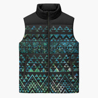 Maori Niho Taniwha Te Wheiao Sleeveless Puffer Jacket Paua Shell LT7 Unisex Colorful - Polynesian Pride