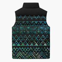 Maori Niho Taniwha Te Wheiao Sleeveless Puffer Jacket Paua Shell LT7 - Polynesian Pride
