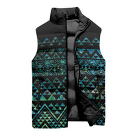 Maori Niho Taniwha Te Wheiao Sleeveless Puffer Jacket Paua Shell LT7 - Polynesian Pride