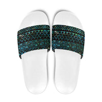 Maori Niho Taniwha Te Wheiao Slide Sandals Paua Shell LT7 Colorful - Polynesian Pride