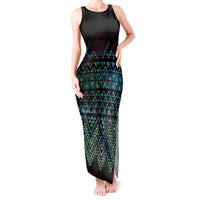 Maori Niho Taniwha Te Wheiao Tank Maxi Dress Paua Shell LT7 Women Colorful - Polynesian Pride