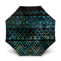 Maori Niho Taniwha Te Wheiao Umbrella Paua Shell LT7 One Size Folded 11.42 inch Opened Diameter 37.4 inch Colorful - Polynesian Pride