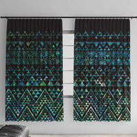 Maori Niho Taniwha Te Wheiao Window Curtain Paua Shell LT7 With Hooks Colorful - Polynesian Pride