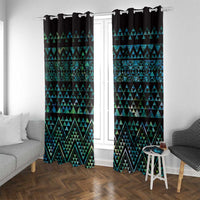 Maori Niho Taniwha Te Wheiao Window Curtain Paua Shell LT7 With Grommets Colorful - Polynesian Pride