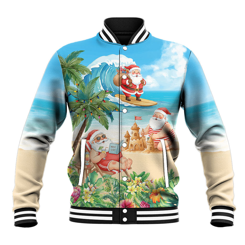 Tropical Christmas Funny Santa Baseball Jacket Beach Vacation