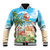Tropical Christmas Funny Santa Baseball Jacket Beach Vacation