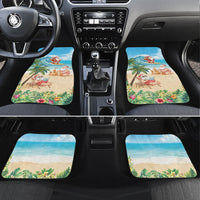 Tropical Christmas Funny Santa Car Mats Beach Vacation