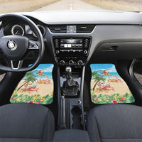 Tropical Christmas Funny Santa Car Mats Beach Vacation