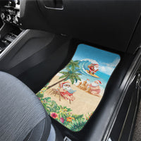 Tropical Christmas Funny Santa Car Mats Beach Vacation