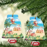 Tropical Christmas Funny Santa Ceramic Ornament Beach Vacation