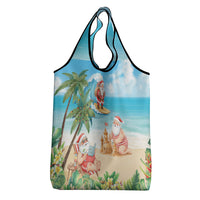 Tropical Christmas Funny Santa Grocery Bag Beach Vacation