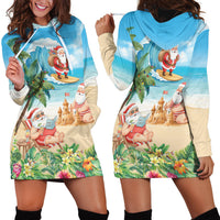 Tropical Christmas Funny Santa Hoodie Dress Beach Vacation LT7 - Polynesian Pride