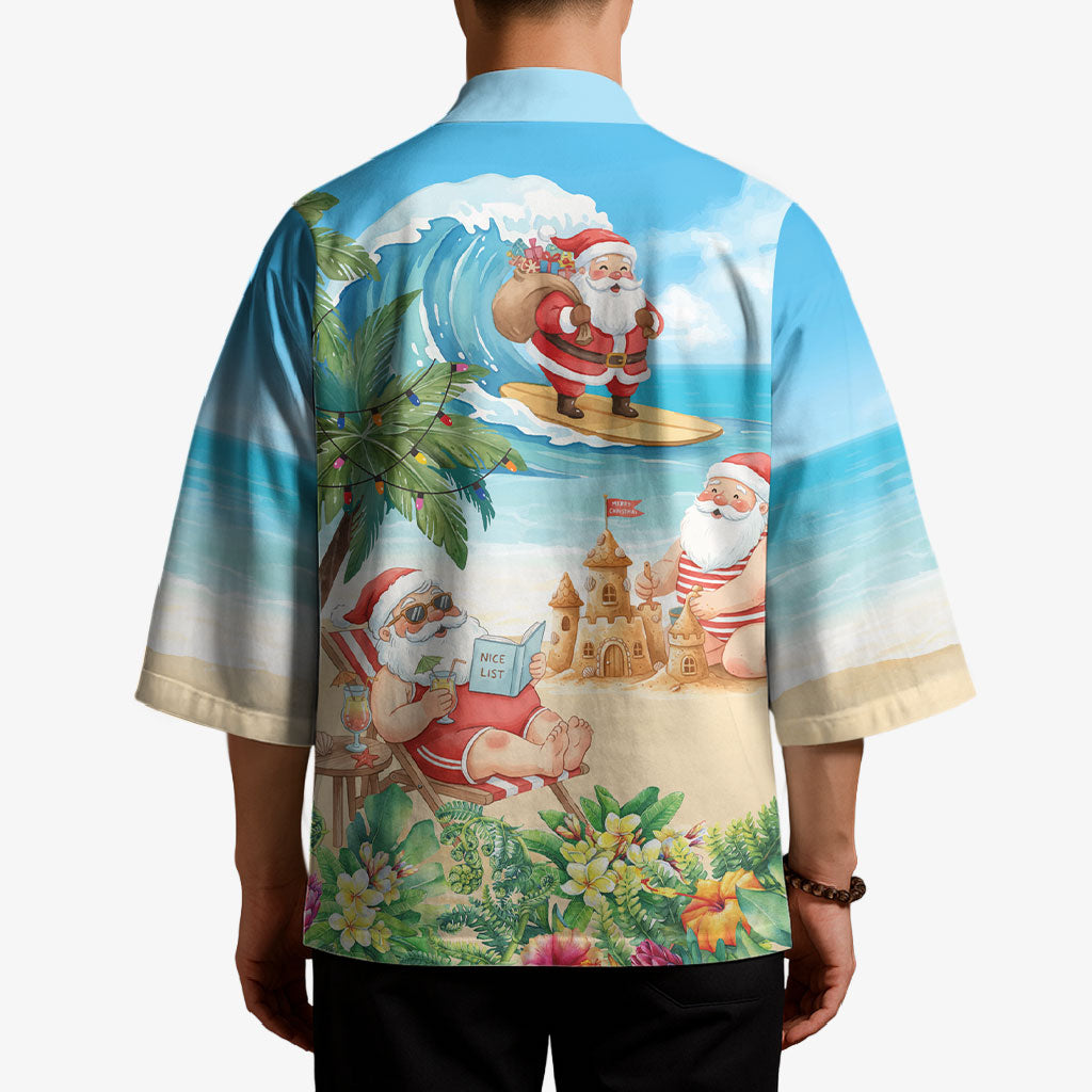 Tropical Christmas Funny Santa Kimono Beach Vacation