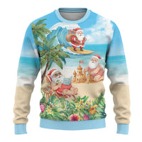 Tropical Christmas Funny Santa Ugly Christmas Sweater Beach Vacation