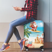 Tropical Christmas Funny Santa Luggage Cover Beach Vacation