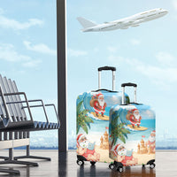 Tropical Christmas Funny Santa Luggage Cover Beach Vacation