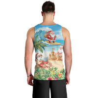 Tropical Christmas Funny Santa Men Tank Top Beach Vacation