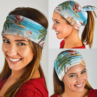 Tropical Christmas Funny Santa Neck Gaiter Beach Vacation