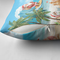 Tropical Christmas Funny Santa Pillow Cover Beach Vacation