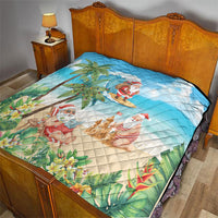 Tropical Christmas Funny Santa Quilt Beach Vacation LT7 - Polynesian Pride