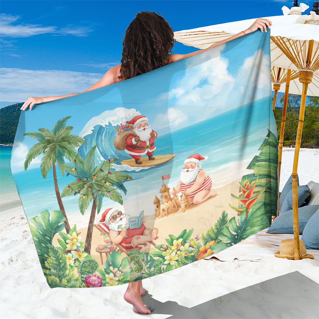 Tropical Christmas Funny Santa Sarong Beach Vacation