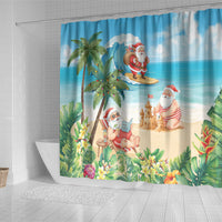 Tropical Christmas Funny Santa Shower Curtain Beach Vacation LT7 - Polynesian Pride