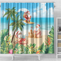 Tropical Christmas Funny Santa Shower Curtain Beach Vacation LT7 - Polynesian Pride