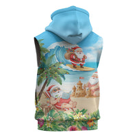 Tropical Christmas Funny Santa Sleeveless Hoodie Beach Vacation LT7 - Polynesian Pride