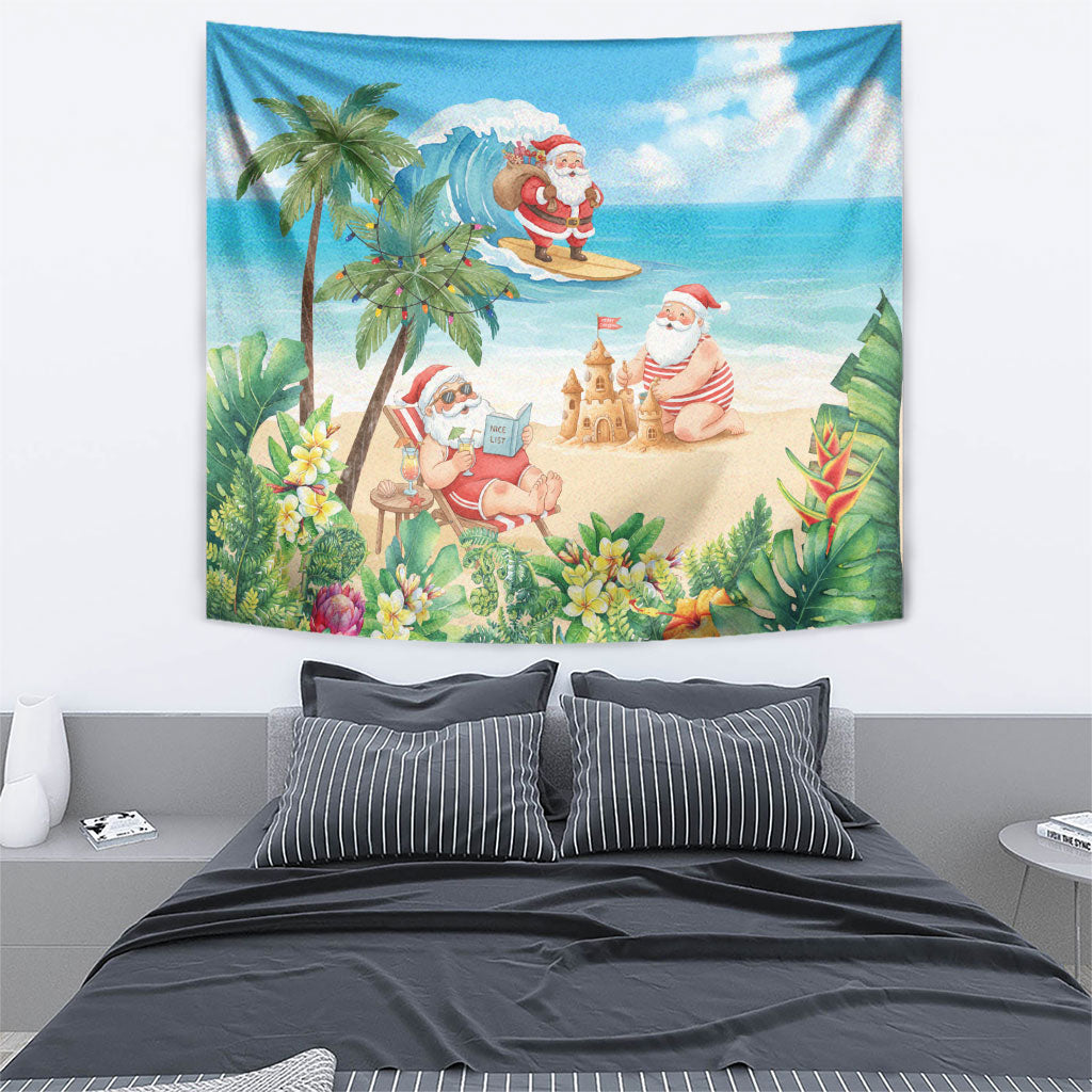 Tropical Christmas Funny Santa Tapestry Beach Vacation LT7 - Polynesian Pride