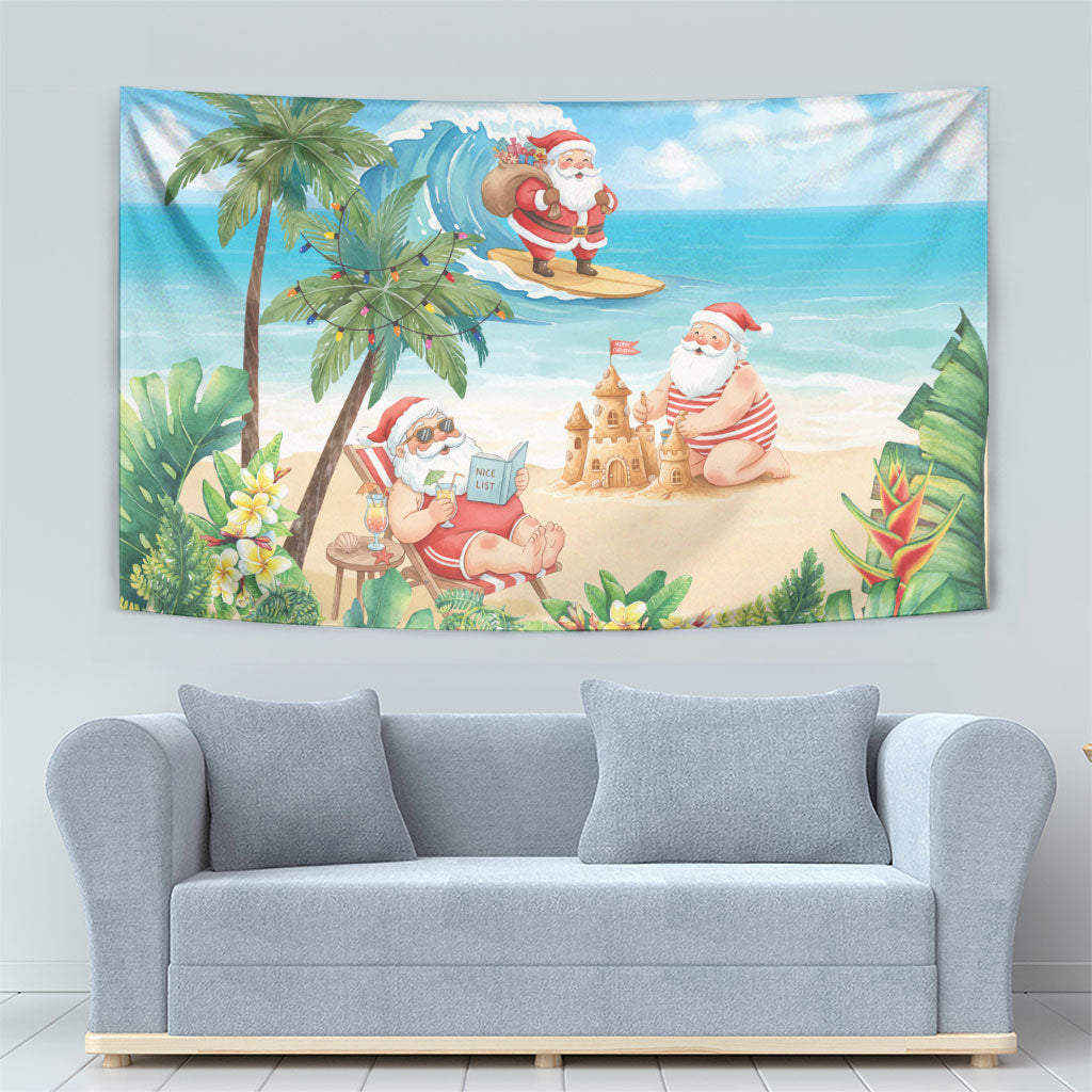 Tropical Christmas Funny Santa Tapestry Beach Vacation LT7 - Polynesian Pride