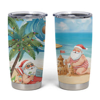 Tropical Christmas Funny Santa Tumbler Cup Beach Vacation