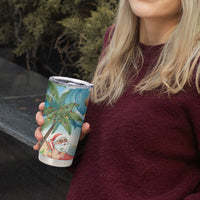 Tropical Christmas Funny Santa Tumbler Cup Beach Vacation