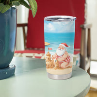 Tropical Christmas Funny Santa Tumbler Cup Beach Vacation