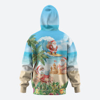 Tropical Christmas Funny Santa Zip Hoodie Beach Vacation