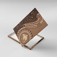 Papua New Guinea Oro Tapa Motif Canvas Wall Art Classic LT7 With Frame Brown - Polynesian Pride