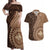 Papua New Guinea Oro Tapa Motif Couples Matching Off Shoulder Maxi Dress and Hawaiian Shirt Classic