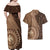 Papua New Guinea Oro Tapa Motif Couples Matching Off Shoulder Maxi Dress and Hawaiian Shirt Classic