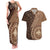 Papua New Guinea Oro Tapa Motif Couples Matching Tank Maxi Dress and Hawaiian Shirt Classic