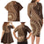 Papua New Guinea Oro Tapa Motif Family Matching Long Sleeve Bodycon Dress and Hawaiian Shirt Classic