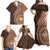 Papua New Guinea Oro Tapa Motif Family Matching Off Shoulder Maxi Dress and Hawaiian Shirt Classic