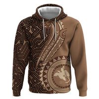 Papua New Guinea Oro Tapa Motif Hoodie Classic LT7 Pullover Hoodie Brown - Polynesian Pride