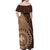 Papua New Guinea Oro Tapa Motif Off Shoulder Maxi Dress Classic