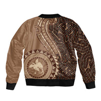 Papua New Guinea Oro Tapa Motif Sleeve Zip Bomber Jacket Classic LT7 - Polynesian Pride