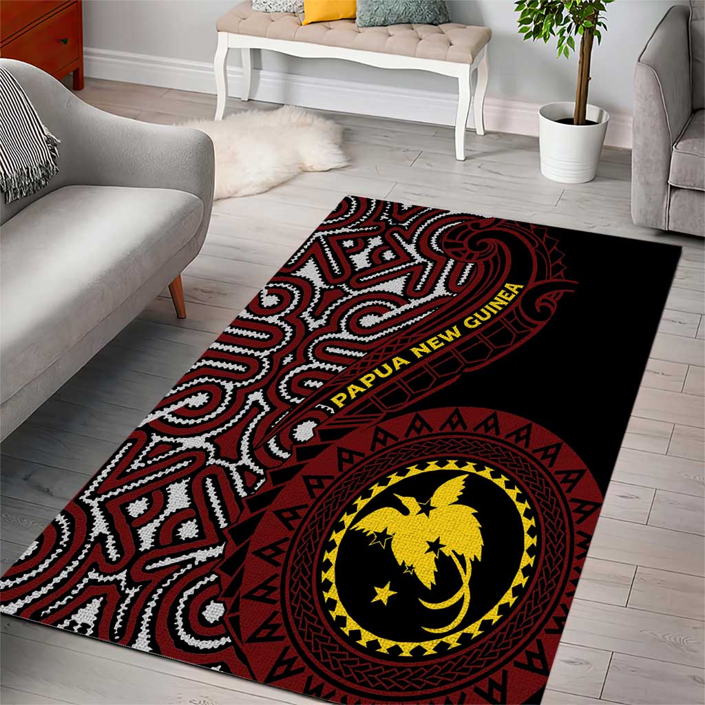 Papua New Guinea Oro Tapa Motif Area Rug Special LT7 - Polynesian Pride
