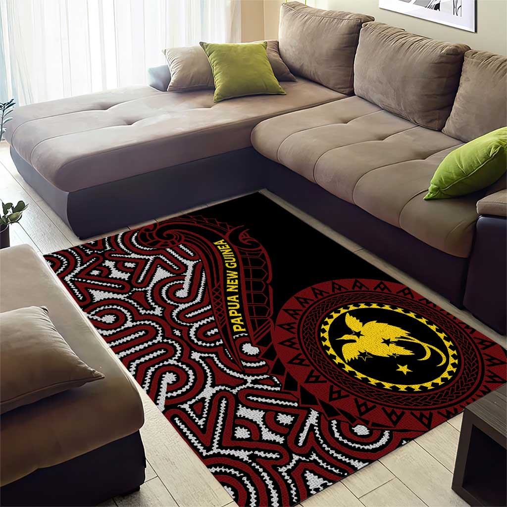 Papua New Guinea Oro Tapa Motif Area Rug Special LT7 - Polynesian Pride