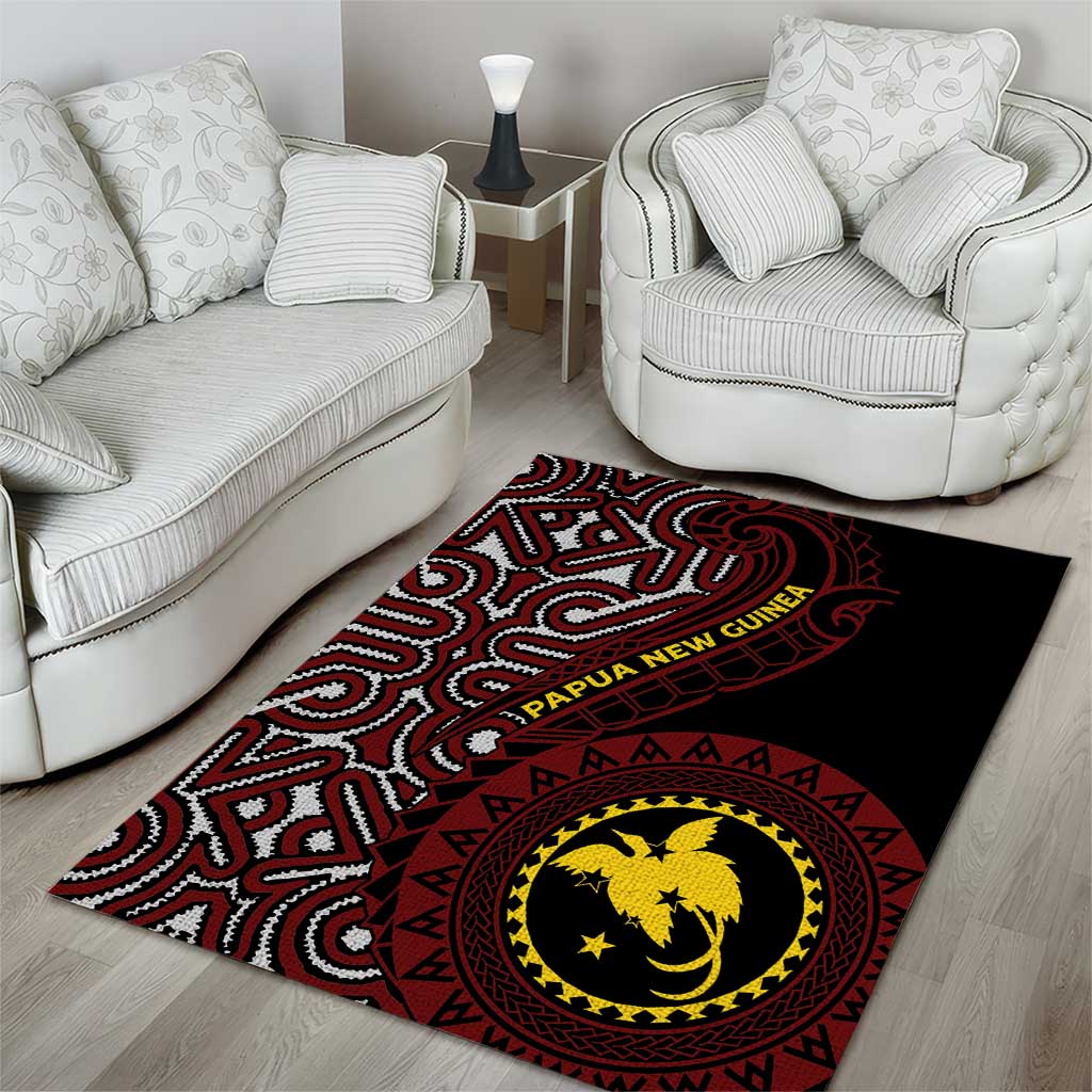 Papua New Guinea Oro Tapa Motif Area Rug Special LT7 - Polynesian Pride