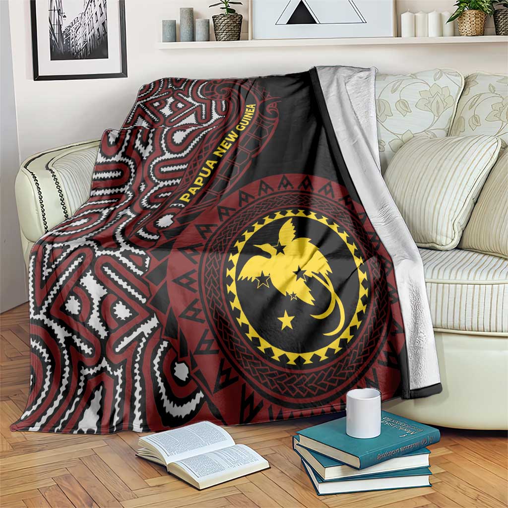 Papua New Guinea Oro Tapa Motif Blanket Special LT7 Black - Polynesian Pride
