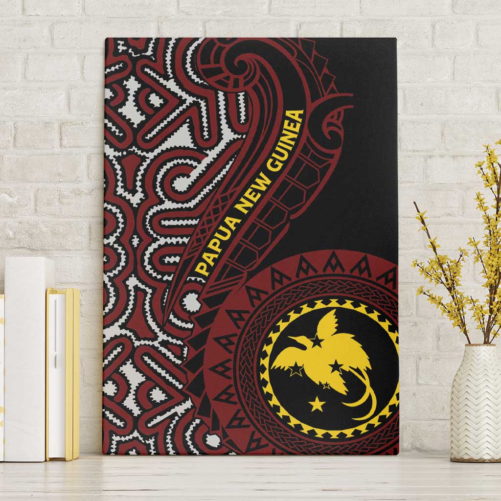 Papua New Guinea Oro Tapa Motif Canvas Wall Art Special LT7 Without Frame Black - Polynesian Pride