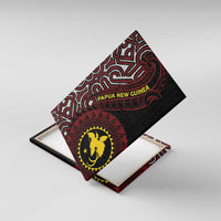 Papua New Guinea Oro Tapa Motif Canvas Wall Art Special LT7 With Frame Black - Polynesian Pride